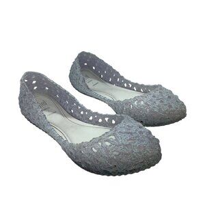 Melissa Mini Campana Glitter Jelly Flats Girl Size 3 US Brazil